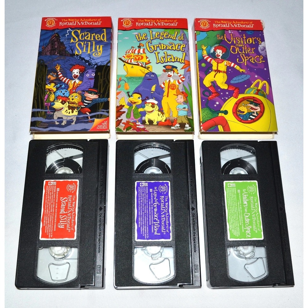 Preowned Vintage The Wacky Adventures Of Ronald McDonald 1-3 VHS Lot © 1998-1999